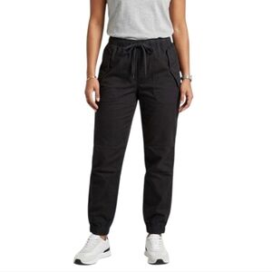 Gap Jogger Pants Women’s Medium Black Linen Blended Tapered High Rise Pockets